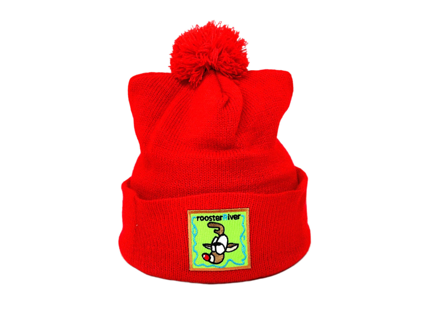 Red deer sock hat (pompom)