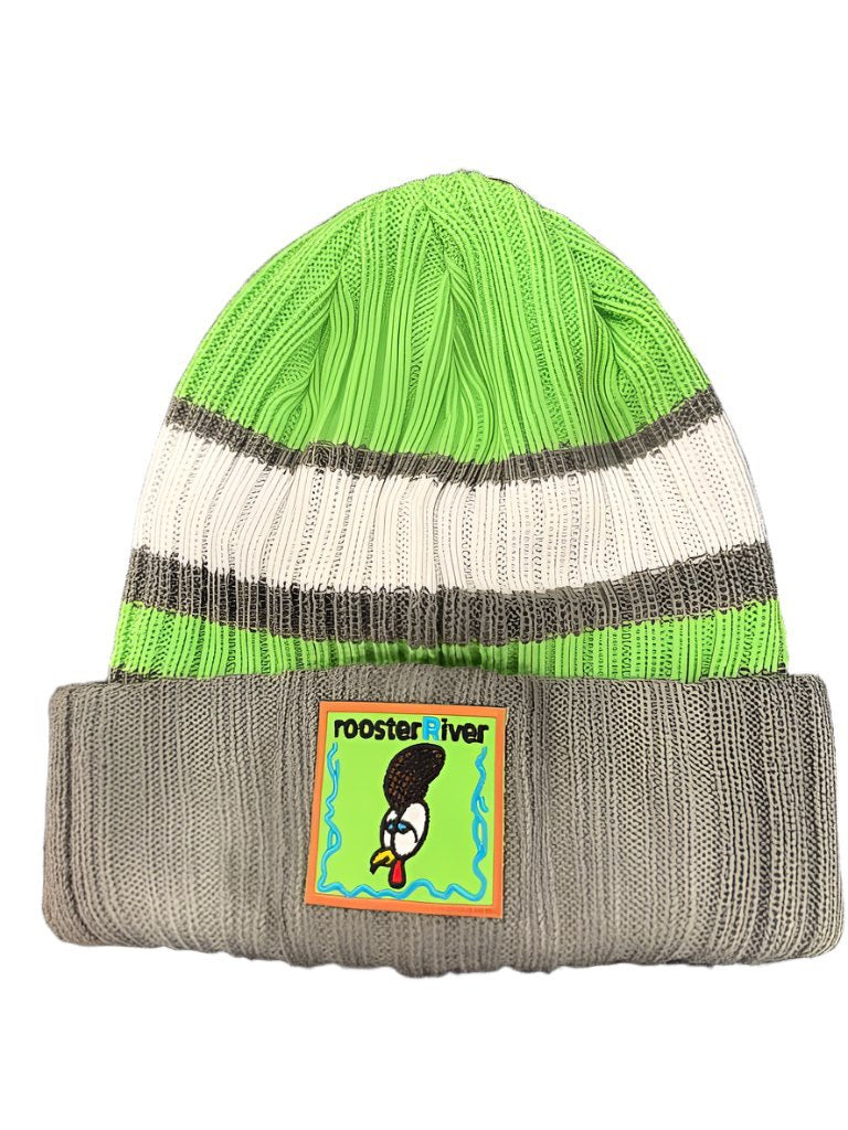 Rooster Green Stripe Beanie